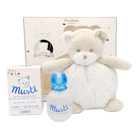Mustela Coffret Musti Eau de Soin Parfumée 50 ml + Plush Toy - Mee Premium Details