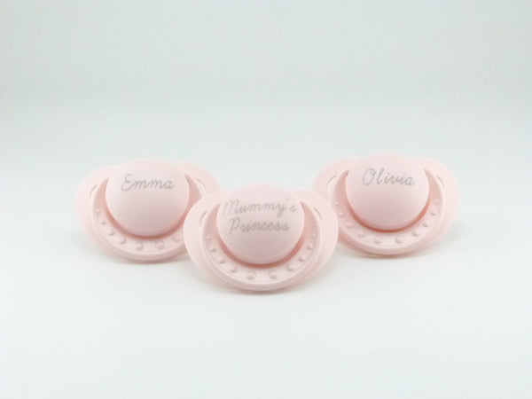Mee Personalized Pacifiers Pink Color 3 Units Pack - FREE SHIPPING - Mee Premium Details