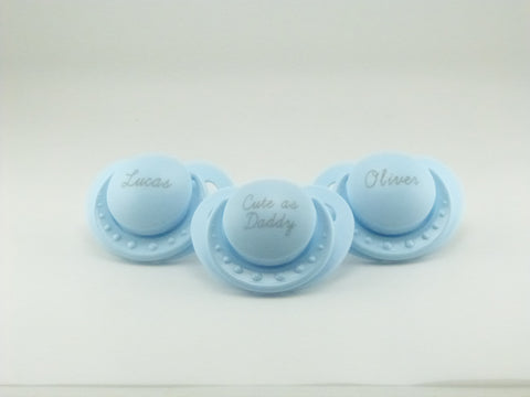 Mee Personalized Pacifiers Blue Color 3 Units Pack - FREE SHIPPING - Mee Premium Details